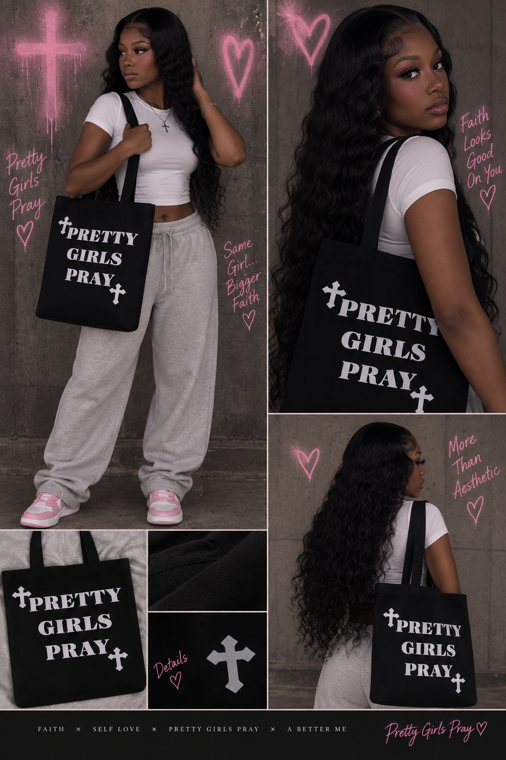 Pretty Girls Pray Tote Bag